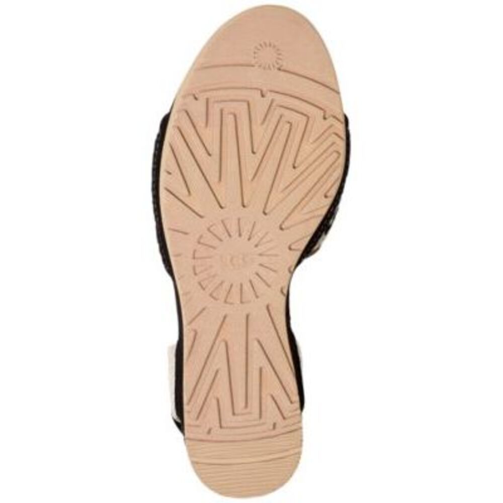 UGG Womens Black 2" Platform Wrapping-Ankle Abbot Toe Wedge Espadrille Shoes 8.5 - Picture 4 of 4